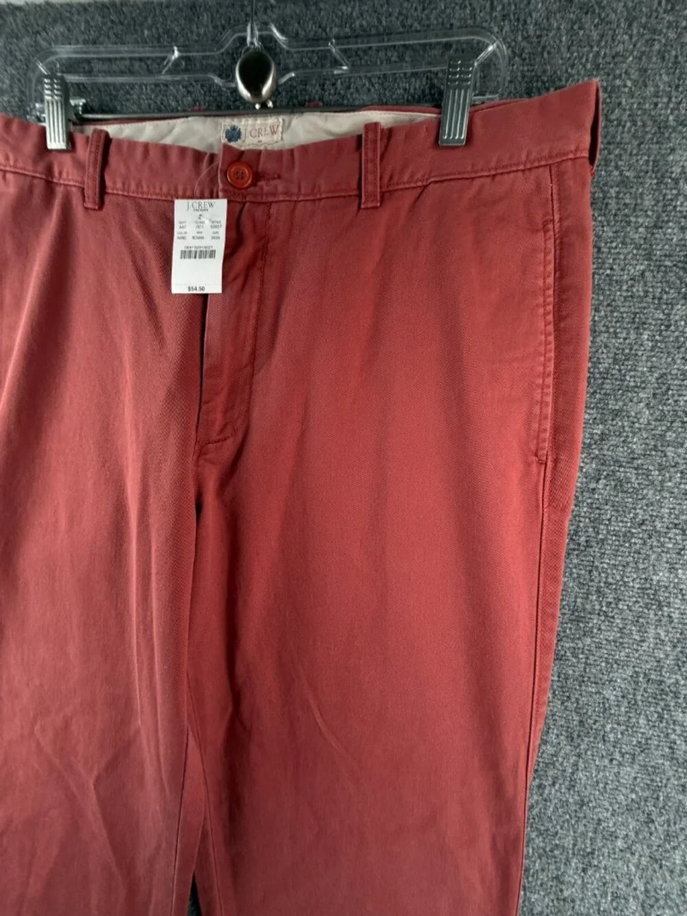 NWT J. Crew Factory Chino Pants 36x30 Red Classic Fit Slim Leg All Cotton Men